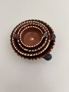 Vintage 4er Set mexikanische rote Ton geworfen Keramik kleine verschachtelte Schalen Tonala? - Bild 1 von 15