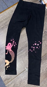 Justice sz 12 mermaid pink orange black leggings Guc birthday vacation  - Picture 1 of 6