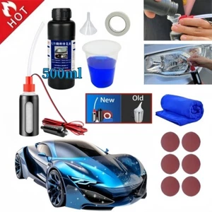 500ML Headlight Restorer Car Lights Polishing Kit Chemical Repair Renovation New - Picture 1 of 12