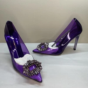 $195 Good American Cinder F*cking Rella Womens Size 6.5 Purple Pumps Heels *FLAW - Picture 1 of 13