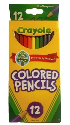 🖍️CRAYOLA 🧮 COLORED PENCILS ✏️ (12ct)  Nontoxic *PRE-SHARPENED*  - Image 1 of 3