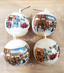 4 Vintage Bradford The Unbreakable Kind Scenes Ornaments Christmas Tree Balls - Picture 1 of 5