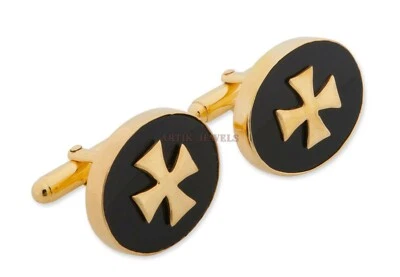 Gemelo De Plata Esterlina 925 Bañado En Oro Con Ónix Negro Natural #2394 - Imagen 1 de 4