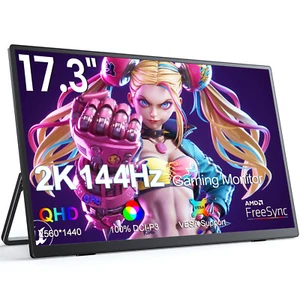 UPERFECT 2K 144Hz Portable Monitor 17.3" HDMI Display For Computer PC Gaming - Picture 1 of 10