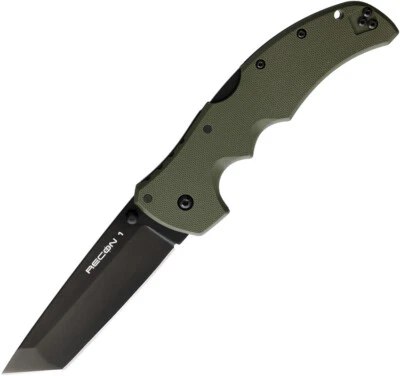 Cold Steel Recon 1 Lockback Green G10 Folding S35VN Tanto Pocket Knife - Image 1 of 2