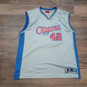Vintage Los Angeles Clippers Jersey Mens Extra Large Grey Reebok Elton Brand #42 - Picture 1 of 8