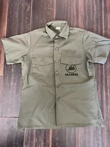 Vintage Seabees Militär Utility Shirt Jacke kurzärmelig OG-507 16,5 x 34 - Bild 1 von 8