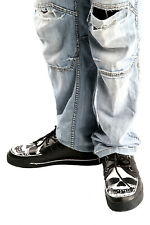 T.U.K. Size 11 A7081 $97 CAD Skull Creeper Black White Leather Sneaker TUK Shoes