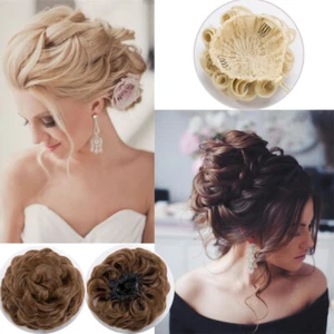 X-LARGE Messy Bun Hair Piece Scrunchie Updo Drawstring Hair Extensions as Human - Picture 1 of 22