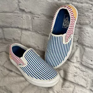 VANS Classic senza Lacci Mazzo Club Mix Righe Uomo Taglie 5 / da Donna 6.5 - Picture 1 of 9