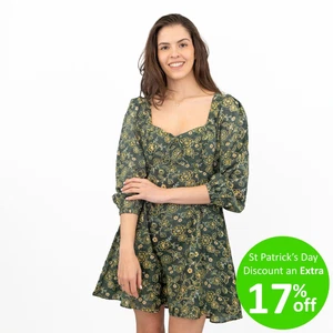 J.CREW Dress Womens Summer Green Floral Knee Length Festival Holiday Party