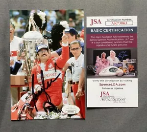 1986 INDY 500 CHAMPION- BOBBY RAHAL AUTOGRAPH 4x6 VICTORY PHOTO JSA AK73063 - Picture 1 of 1