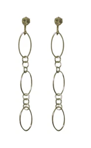 Not Pierced Silver Clip-on Earrings Crystal long Drop Dangle non-pierced ear new - Picture 1 of 4