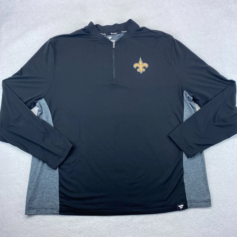 New Orleans Saint Jacket 2XL XXL Fanatics NFL 1/4 Zip Pullover Cover