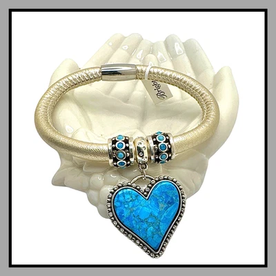 Pulsera BRIGHTON CHAMPAGNE WOODSTOC TWINKLE CORAZÓN ENCANTO Y CLASICISMO Cuentas Nueva con Etiquetas Foto 1 de 4