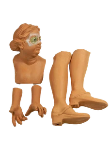 Komponierbarer Schäferhund aus Terrakotta 35/40 cm - Verkäuferin Kopf Hände und Füße - Bild 1 von 19