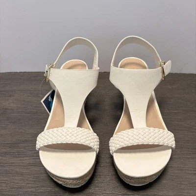 Sandalias alpargata Kenneth Cole Reaction Card cuña con correa talla US 7,5 blancas Foto 1 de 4