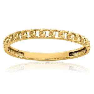14K Solid Yellow Gold Link Chain Statement Ring - Picture 1 of 109