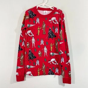 Hanna Andersson Red Star Wars Holiday Christmas Pajamas Top Size 12 - Picture 1 of 7