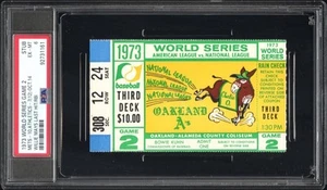 1973 World Series Game 2 Ticket Stub PSA 6 Willie Mays Last Hit/RBI Mets @ A’s - Picture 1 of 3