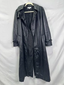 Derek Lam 10 Crosby x RTR Black Faux Leather Trench Coat Size S - Picture 1 of 5