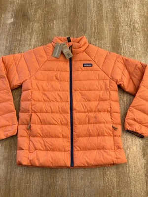 Suéter de plumón Patagonia chaqueta acolchada niños jóvenes talla mediana 10 naranja cáscara $139 Foto 1 de 4