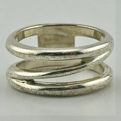 TIFFANY & CO ЗИГЗАГООБРАЗНЫЙ ОБХОД КОЛЬЦО 925 ПРОБЫ ИТАЛИИ SZ 9,75 - Изображение 1 из 4