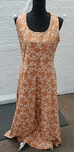 Neu Pact ärmelloses Fit&Flare Kleid Rundhalsausschnitt Schlüsselloch hinten ocker Größe XL - Bild 1 von 7