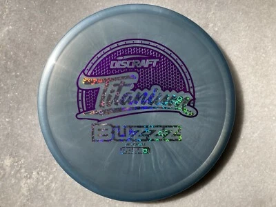 Discraft Titanium Buzzz-Silver w Holographic Hearts & Purple Foils - Image 1 of 4