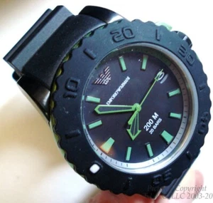 NUEVO/NUEVO CON ETIQUETAS TEMPORIZADOR BENZEL AQUA ALUMINIO 200M AR6102 EMPORIO ARMANI RELOJ DE BUCEO + BONIFICACIONES - Imagen 1 de 12
