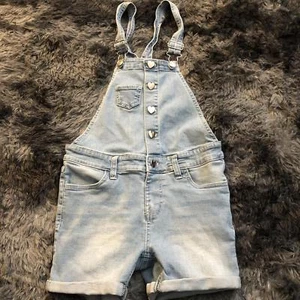 Vigoss Girls s Light Wash Denim Shortalls Size M - Picture 1 of 3