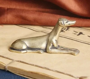 Brass Greyhound Dog Animal Figurine Small Statue Table Home Decoration Gifts - Picture 1 of 7