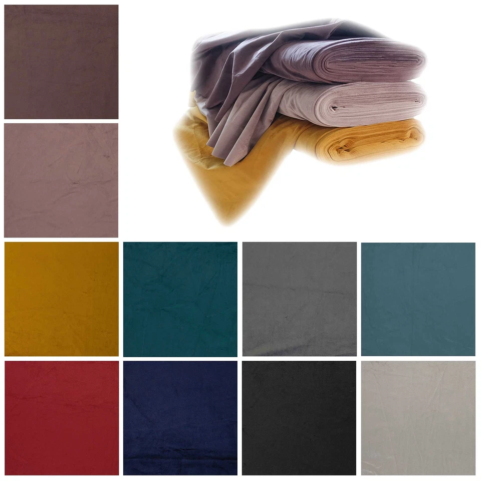 MADDMA Samtstoff Velvet ab 0,5m extrem robust Samt-Velvet f Bekleidung Polster und Deko