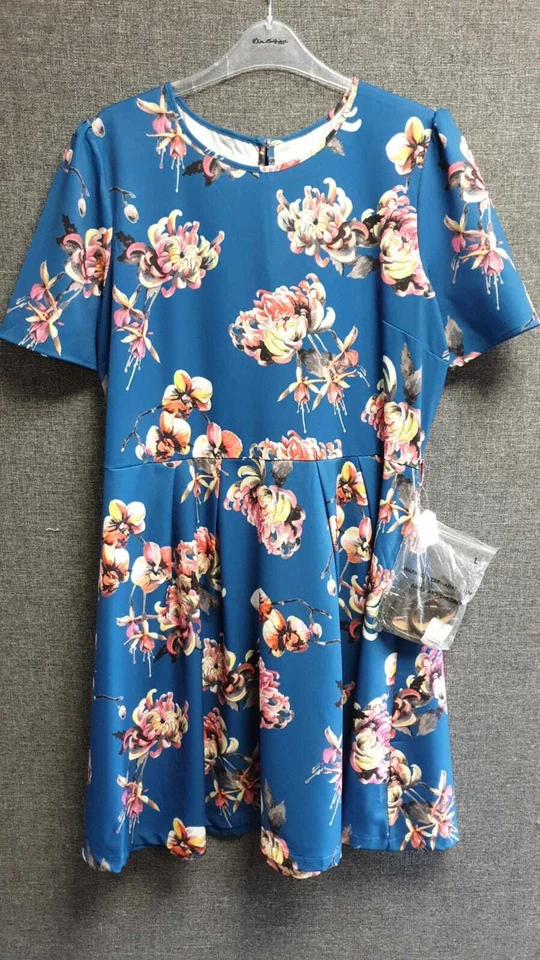 Uttam Boutique Kleid Blumenmuster Gürtel UK 16 LN017 JJ 15 - Bild 1 von 3