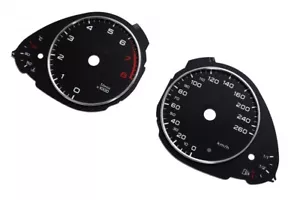 Audi A4 (B8) , Audi Q5 Replacement dial - converted from MPH to Km/h BLACK Dial - Bild 1 von 4