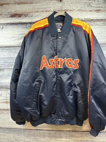 Houston Astros Retro Majestic Cooperstown 3XL Bomber Jacket Vintage Amazing RARE Cover