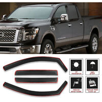 2pcs Dark Smoke Out-Channel Visor Rain Guards For Ford F-250 1980-1996