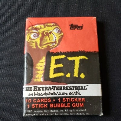 E.T. Tarjeta coleccionable The Extra Terrestrial Vintage 1982 Topps paquete de cera sin abrir Foto 1 de 4
