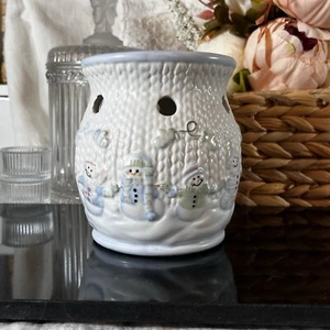 Snowfolks Snowmen White and Blue With Snowmen Waxcessories Warmer Yankee Candle - Picture 1 of 15