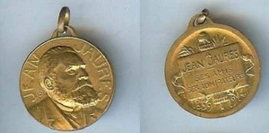Politique - Jean JAURES ses amis ses admirateurs modèles doré médaille de chaîne - Picture 1 of 1