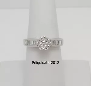 3/4CT Natural Diamond Engagement Anniversary Wedding Ring Band 14K White Gold - Picture 1 of 12