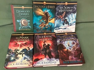 THE HEROES OF OLYMPUS Rick Riordan Full Set 1-6, 1st/1st, HCs w/DJs, Signed! - Picture 1 of 5
