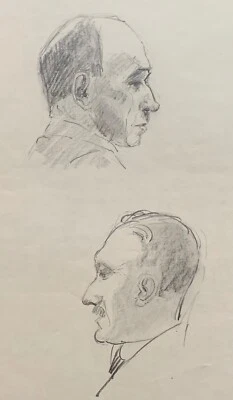 Disegno Erich Theodor Holtz Wustrow Ritratti Uomini Teste Schizzi #2 - Bild 1 von 4