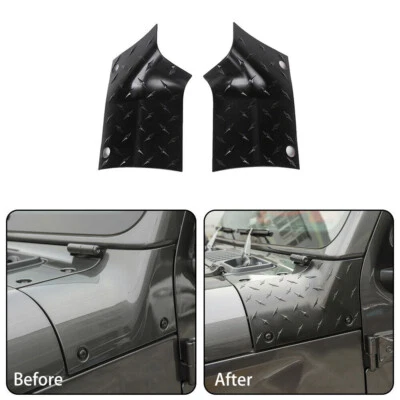 2PCS Body Armor Cowl Cover Corner Guards Trim For Jeep Wrangler JL JLU 18+ Black Foto 1 de 4
