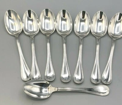 Malmaison by Christofle France Silverplate  8 full size Teaspoons 6" - Image 1 of 4