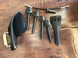 1/8 violin Ebony parts(pegs,chin rest,tail piece.) - Picture 1 of 1