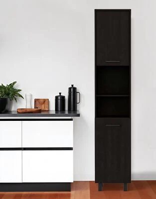 79" Modern Black Pantry Cabinet with Five Shelves - Image 1 of 4