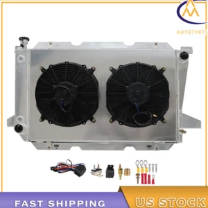 4 Row Radiator+Shroud Fan For Ford 1985-1997 F150 F250 F350 Bronco 5.8L 7.5L - Picture 1 of 14