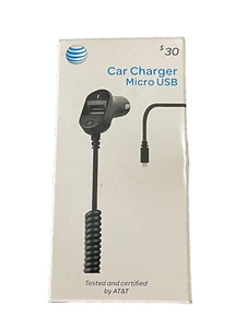 AT&T Car Charger Micro-USB w/ Extra USB-A Port - Black - Picture 1 of 2