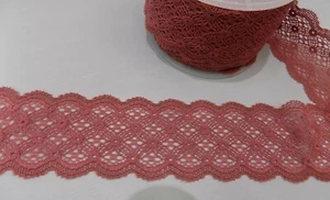 1 MT PIZZO ELASTICIZZATO ELASTICO INTRAMEZZO IN NYLON ALLARGARE RIFINIRE ROSA - Picture 1 of 1